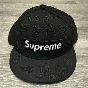 Supreme Black Embroidered Cap